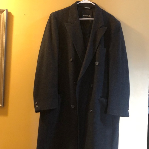 Black/Charcoal PIERRE CARDIN Men’s Wool Coat - Picture 2 of 12